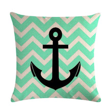 Load image into Gallery viewer, Nautical Anchor Themed Pillow Cover – Stylish Coastal Decorative Throw Pillow Case for Home Décor