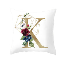 Load image into Gallery viewer, Geometric Golden Letter Pillowcase – Luxurious Decorative Pillow Cover for Modern Home Décor