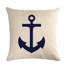 Load image into Gallery viewer, Nautical Anchor Themed Pillow Cover – Stylish Coastal Decorative Throw Pillow Case for Home Décor