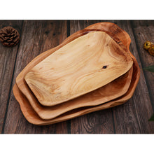 Load image into Gallery viewer, Natural Wooden Tray – Versatile and Elegant Serving Tray for Home and Kitchen