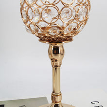 Load image into Gallery viewer, Luxurious Golden Crystal Candle Holder – Elegant Decorative Accent for Home and Events