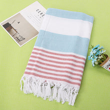 Load image into Gallery viewer, Luxurious Cotton Striped Beach Towel – Soft, Absorbent, and Stylish for Beach and Pool