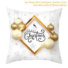 Load image into Gallery viewer, Gold Accented Christmas Printed Throw Pillow – Festive and Elegant Holiday Décor