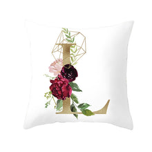 Load image into Gallery viewer, Geometric Golden Letter Pillowcase – Luxurious Decorative Pillow Cover for Modern Home Décor