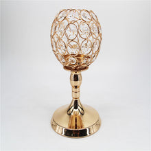 Load image into Gallery viewer, Luxurious Golden Crystal Candle Holder – Elegant Decorative Accent for Home and Events
