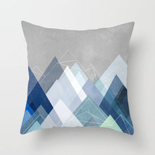 Load image into Gallery viewer, Artistic Blue Print Abstract Pillow Cover – Modern Decorative Throw Pillow Case for Home Décor