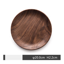 Load image into Gallery viewer, Black Walnut Round Breakfast Tray – Elegant and Durable Serving Tray for Home and Kitchen