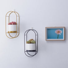 Load image into Gallery viewer, Oval Iron Frame Ceramic Flower Pot Shelf