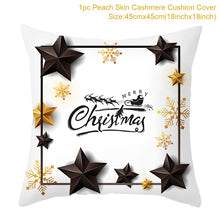 Load image into Gallery viewer, Gold Accented Christmas Printed Throw Pillow – Festive and Elegant Holiday Décor