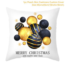 Load image into Gallery viewer, Gold Accented Christmas Printed Throw Pillow – Festive and Elegant Holiday Décor