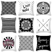 Load image into Gallery viewer, Simple Black and White Peach Skin Pillowcase