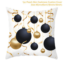 Load image into Gallery viewer, Gold Accented Christmas Printed Throw Pillow – Festive and Elegant Holiday Décor