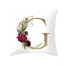 Load image into Gallery viewer, Geometric Golden Letter Pillowcase – Luxurious Decorative Pillow Cover for Modern Home Décor