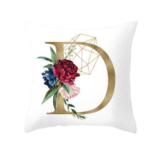 Load image into Gallery viewer, Geometric Golden Letter Pillowcase – Luxurious Decorative Pillow Cover for Modern Home Décor