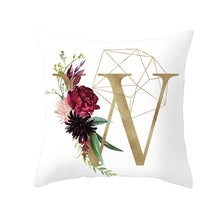 Load image into Gallery viewer, Geometric Golden Letter Pillowcase – Luxurious Decorative Pillow Cover for Modern Home Décor