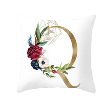 Load image into Gallery viewer, Geometric Golden Letter Pillowcase – Luxurious Decorative Pillow Cover for Modern Home Décor