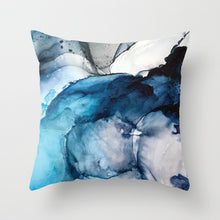 Load image into Gallery viewer, Abstract Blue Print Pillow Cover
