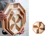 Load image into Gallery viewer, Octagon Wooden Tray – Elegant and Versatile Serving and Decorative Tray for Home and Kitchen

