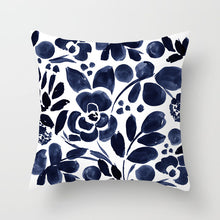 Load image into Gallery viewer, Abstract Blue Print Pillow Cover
