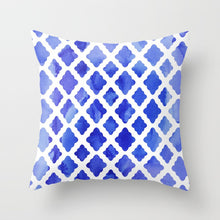 Load image into Gallery viewer, Abstract Blue Print Pillow Cover
