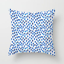 Load image into Gallery viewer, Abstract Blue Print Pillow Cover
