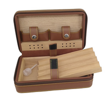 Load image into Gallery viewer, Travel Humidor - Best Portable Leather Travel Cigar Humidifier Gift Box
