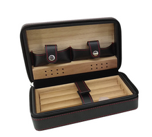 Load image into Gallery viewer, Travel Humidor - Best Portable Leather Travel Cigar Humidifier Gift Box
