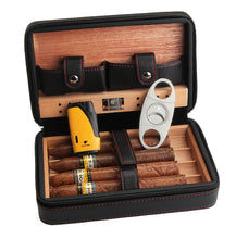 Load image into Gallery viewer, Travel Humidor - Best Portable Leather Travel Cigar Humidifier Gift Box
