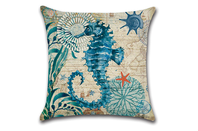 Marine Life Pillow – Ocean-Themed Decorative Throw Pillow for Coastal Home Décor