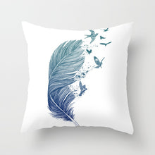 Load image into Gallery viewer, Peacock Feather Peach Skin Pillowcase
