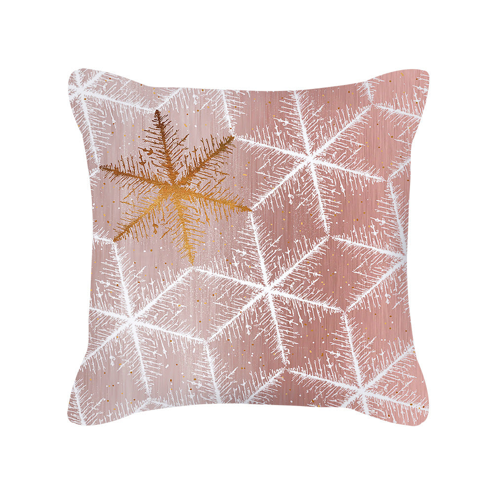 Rose Gold Pink Geometric Square Throw Pillow Cover