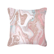 Load image into Gallery viewer, Rose Gold Pink Geometric Square Throw Pillow Cover
