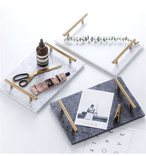 Load image into Gallery viewer, Elegant Natural Marble Tray – Luxurious Decorative and Serving Tray for Home and Kitchen
