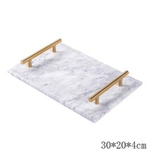 Load image into Gallery viewer, Elegant Natural Marble Tray – Luxurious Decorative and Serving Tray for Home and Kitchen
