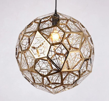 Modern Minimalist Stainless Steel Polyhedron Diamond Ball Chandelier