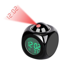 Load image into Gallery viewer, LED Projection Alarm Clock – Multifunctional Digital Clock with Ceiling Projection, Temperature Display, and Dual Alarms
