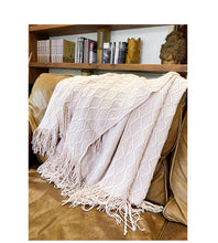 Load image into Gallery viewer, Nordic Style Tassel Summer Knitted Sofa Blanket
