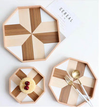 Load image into Gallery viewer, Octagon Wooden Tray – Elegant and Versatile Serving and Decorative Tray for Home and Kitchen
