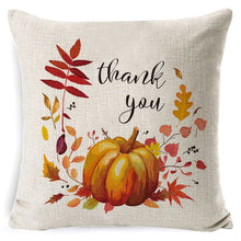 Load image into Gallery viewer, Thanksgiving pumpkin sofa pillow
