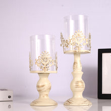 Load image into Gallery viewer, Carved Glass / Birdcage Candle Holder
