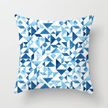 Load image into Gallery viewer, Abstract Blue Print Pillow Cover
