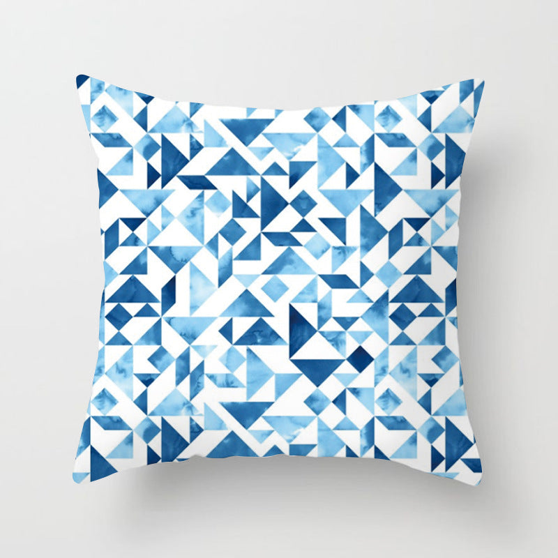 Abstract Blue Print Pillow Cover