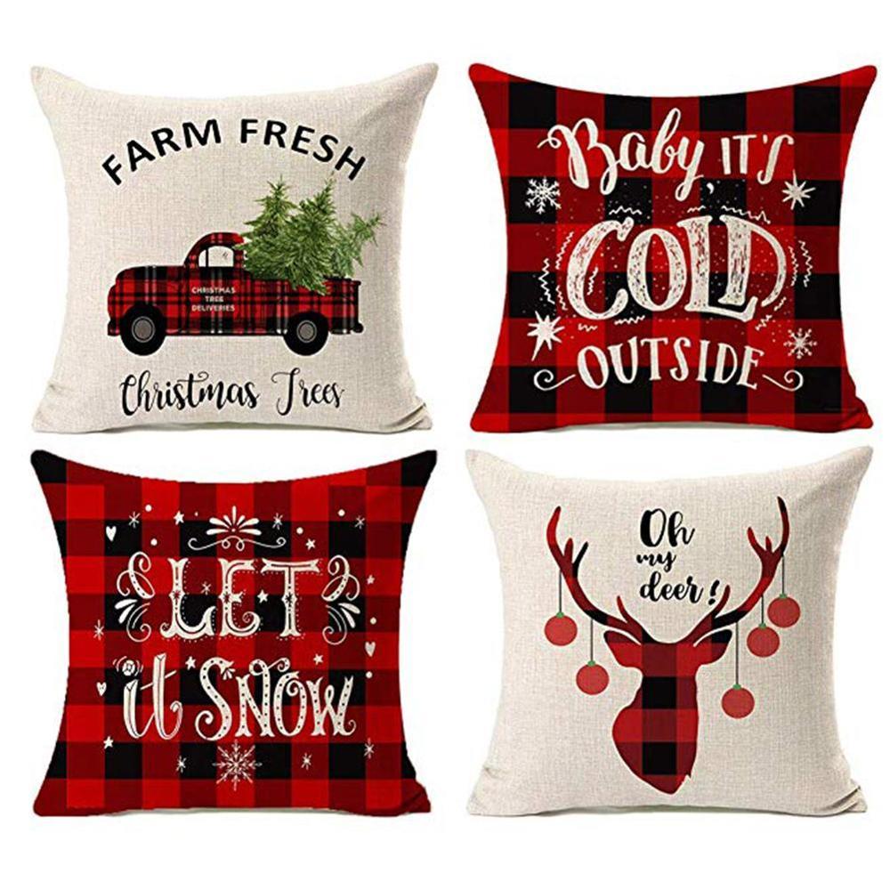 Festive Christmas Pillow Covers – Holiday Decorative Throw Pillow Cases for Home Décor