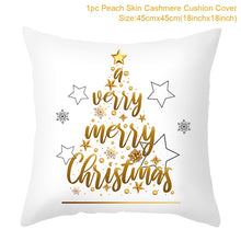 Load image into Gallery viewer, Gold Accented Christmas Printed Throw Pillow
