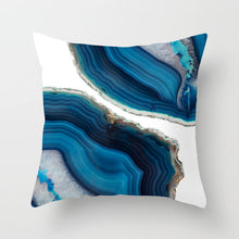 Load image into Gallery viewer, Abstract Blue Print Pillow Cover
