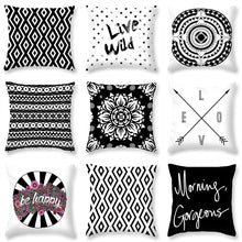 Load image into Gallery viewer, Simple Black and White Peach Skin Pillowcase
