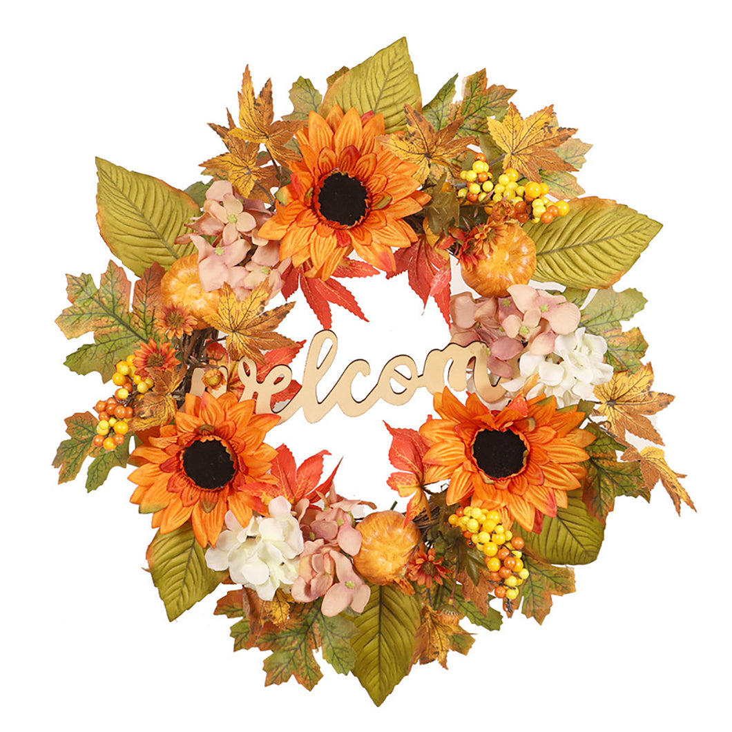 Decorative Autumn Colors Sunflower Wreath