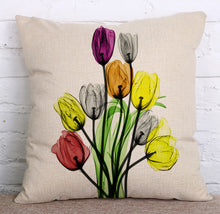 Load image into Gallery viewer, Linen Floral Pillowcase Home Furnishing Soft Waist Pillow
