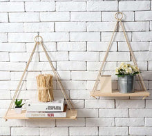 Load image into Gallery viewer, Stylish Hanging Bookshelf – Space-Saving Floating Wall Shelf for Modern Home Décor

